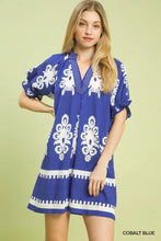 Load image into Gallery viewer, Two Tone Border Print Mini Dress