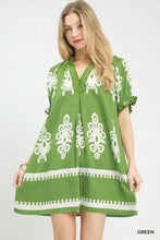 Load image into Gallery viewer, Two Tone Border Print Mini Dress