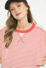 Load image into Gallery viewer, Striped Knit Short Sleeve Casual Top