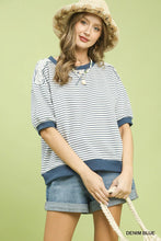 Load image into Gallery viewer, Striped Knit Short Sleeve Casual Top