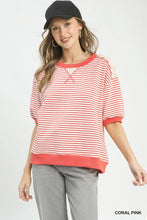 Load image into Gallery viewer, Striped Knit Short Sleeve Casual Top