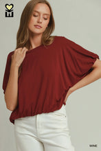 Load image into Gallery viewer, Wine Bubble Sleeve & Hem Top