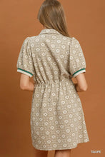 Load image into Gallery viewer, Floral Short Sleeve V Neck Zip Dress