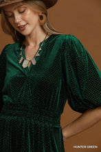Load image into Gallery viewer, Velvet Swiss Dot Tiered Mini Dress