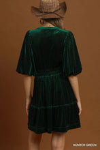 Load image into Gallery viewer, Velvet Swiss Dot Tiered Mini Dress