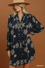 Load image into Gallery viewer, Floral Print Ruffle Button-Front Dress