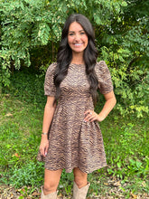 Load image into Gallery viewer, Animal Print Short Sleeve Mini Dress