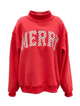 Load image into Gallery viewer, Merry Embroidered Mock Neck Sweatshirt