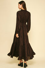Load image into Gallery viewer, Brown Paisley Print Tiered Maxi Dress