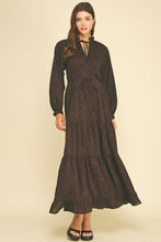 Load image into Gallery viewer, Brown Paisley Print Tiered Maxi Dress