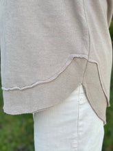 Load image into Gallery viewer, Mélange Poncho Long-Sleeve Crew-Neck Rounded- Bottom Hi-Lo