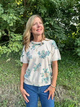 Load image into Gallery viewer, Printed Crew Neckline Short Sleeve Sweater