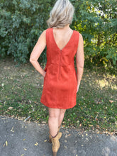 Load image into Gallery viewer, Faux Suede Sleeveless Shift Dress