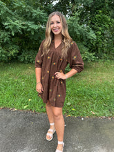 Load image into Gallery viewer, Corduroy Embroidered Dress