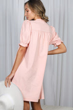 Load image into Gallery viewer, Ruffled Button Placket Cotton Dress