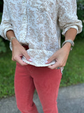 Load image into Gallery viewer, Floral Print Oversized Button Down Shirt