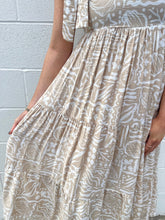 Load image into Gallery viewer, Sea Print Tie Strap Tiered Midi Dress