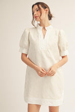 Load image into Gallery viewer, Cream Floral Jacquard Lovely Shift Dress