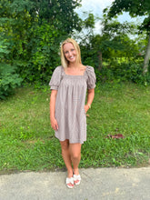 Load image into Gallery viewer, Plaid Puff Sleeve Mini Dress