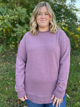 Load image into Gallery viewer, Mélange Poncho Long-Sleeve Crew-Neck Rounded- Bottom Hi-Lo