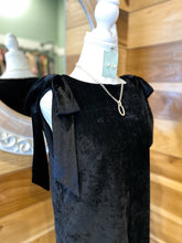 Load image into Gallery viewer, Black Velvet Tie Strap Dress