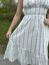Load image into Gallery viewer, Floral Stripe Button Maxi Dress