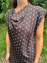 Load image into Gallery viewer, Cowl Neck Polka Dot Slit Dress