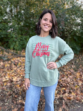 Load image into Gallery viewer, "Christmas Words" Long-Sleeve Crew-Neck Rounded- Bottom Hi-Lo