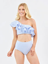 Load image into Gallery viewer, Katelyn Blue & White Seersucker Two Piece Swimsuit