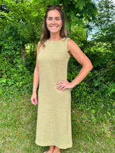 Load image into Gallery viewer, Olive Back Button Detail Knit Midi Dress