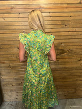 Load image into Gallery viewer, Sage Woven Scallop Trim Midi Dress