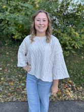 Load image into Gallery viewer, Cropped Side Slit Solid Sweater