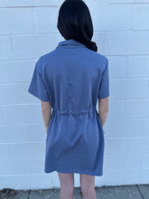 Load image into Gallery viewer, Half Zip Drawstring Waist Scuba Knit Dress
