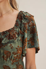 Load image into Gallery viewer, Autumn Rose Velvet Burnout Midi Dress