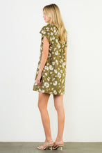 Load image into Gallery viewer, Olive Short Sleeve Floral V Neck Dress