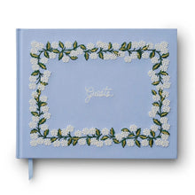 Load image into Gallery viewer, Hydrangea Embroidered Fabric Guest Book