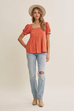 Load image into Gallery viewer, Cotton Puff Sleeve Pleated Blouse