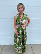 Load image into Gallery viewer, Olive Floral Tiered Maxi Dress