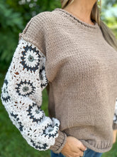 Load image into Gallery viewer, Choco Chenille Sweater with Crochet Sleeves