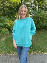 Load image into Gallery viewer, Acid Wash Hi-Low Hem Pullover
