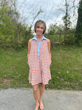 Load image into Gallery viewer, Retro Chevron Pattern Sleeveless Dress