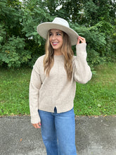 Load image into Gallery viewer, Bottom Slit Crew Neck Sweater