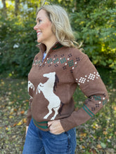 Load image into Gallery viewer, Horse Knit Half Zip Sweater