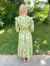 Load image into Gallery viewer, Puff Sleeve Smocked V Neck Dress