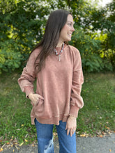 Load image into Gallery viewer, Acid Wash Hi-Low Hem Pullover
