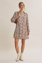 Load image into Gallery viewer, Soft Autumn Floral Button Down Mini Dress