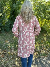 Load image into Gallery viewer, Winter Rose Floral Print Collared Sweater Coat