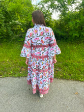 Load image into Gallery viewer, Pink Chinoiserie Kim Maxi Dress