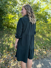 Load image into Gallery viewer, Hunter Green Tiered Corduroy Mini Dress