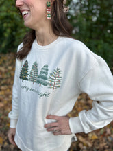 Load image into Gallery viewer, "Christmas Words" Long-Sleeve Crew-Neck Rounded- Bottom Hi-Lo